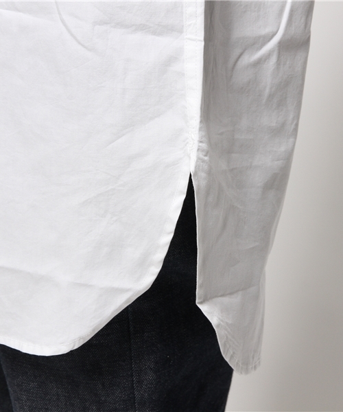 WEGO（ウィゴー）の「WEGO/バンドカラーロングシャツ（シャツ/ブラウス・メンズ・ホワイト/ネイビー・LARGE/MEDIUM）」の8枚目の写真