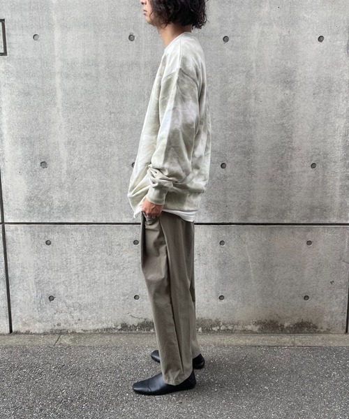 natto(ナット)の「【ユニセックスアイテム】tie dye pullover sweat / オーバーサイズタイダイ柄スウェット(スウェット・メンズ・カーキ・FREE)」の9枚目の写真
