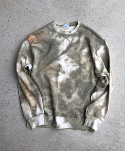 natto(ナット)の「【ユニセックスアイテム】tie dye pullover sweat / オーバーサイズタイダイ柄スウェット(スウェット・メンズ・カーキ・FREE)」の14枚目の写真
