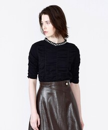 LOVELESS | チェーンネックハーフスリーブプルオーバー(ニット/セーター)