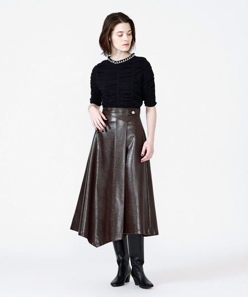 LOVELESS（ラブレス）の「チェーンネックハーフスリーブプルオーバー（ニット/セーター・レディース・オフホワイト/ブラック・34/36）」の3枚目の写真