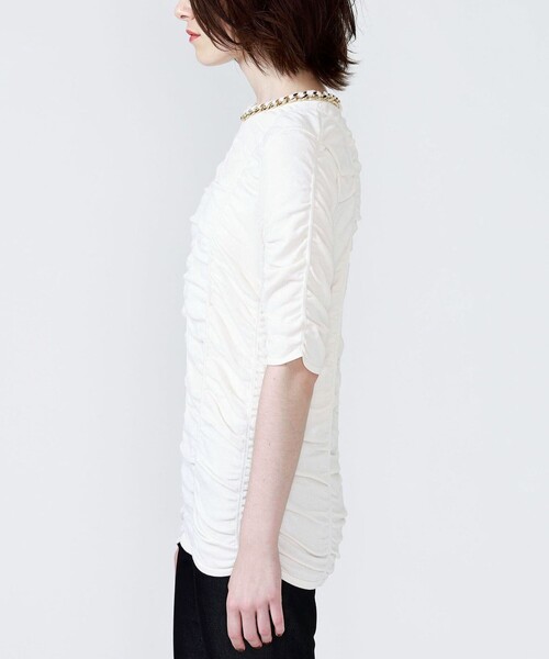 LOVELESS（ラブレス）の「チェーンネックハーフスリーブプルオーバー（ニット/セーター・レディース・オフホワイト/ブラック・34/36）」の7枚目の写真