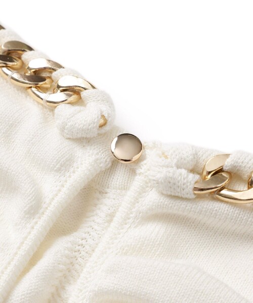 LOVELESS（ラブレス）の「チェーンネックハーフスリーブプルオーバー（ニット/セーター・レディース・オフホワイト/ブラック・34/36）」の10枚目の写真