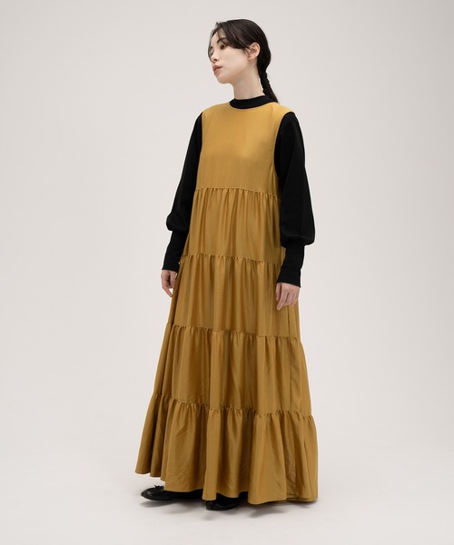 【美品】PERNA ペルナ ティアードチュニックワンピース ブラック ティアードチュニックワンピース レディース プルオーバーシャツ