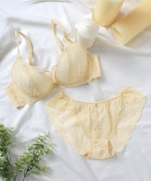 Mon cher pigeon*（モンシェルピジョン）の「【編み上げ風できゅっと谷間】ブラジャー&ショーツ セット Trier bouquet トリエブーケ A~F（ブラ&ショーツ）」