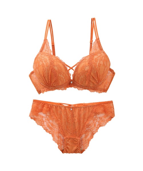 Mon cher pigeon*（モンシェルピジョン）の「【編み上げ風できゅっと谷間】ブラジャー＆ショーツ セット Trier bouquet/トリエブーケ A~F（ブラ&ショーツ・レディース・ミント/ブラック/テラコッタ/ピンクベージュ/パープル/イエロー系その他/ホワイト系その他/ネイビー/ブルーグレー/クリーム・A70M/B65M/C70M/D65M/D75M/F65M/F75L/A75M/B70M/C65M/D70M/E65M/E75L/B75M/E70M/A65M/C75M/F70M）」の18枚目の写真