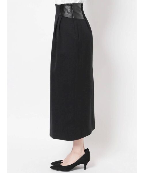 ELENDEEK（エレンディーク）の「フェイクレザーミックスＩラインスカート（スカート・レディース・ブラウン/ブラック/ラベンダー・02/01）」の10枚目の写真