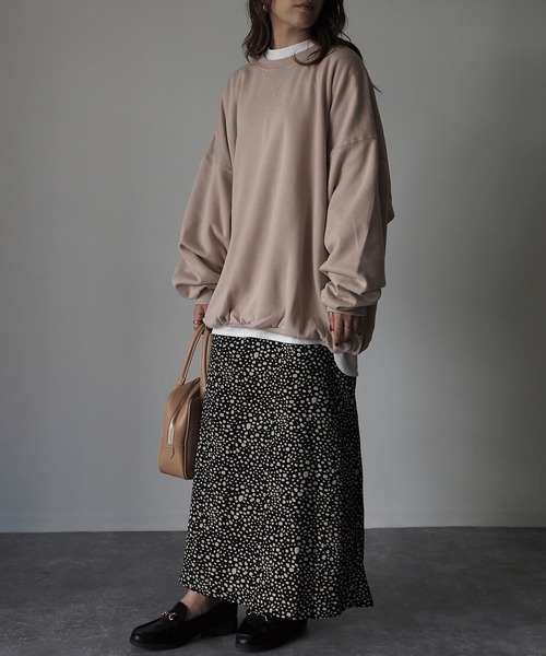 Riberry（リベリー）の「裏起毛ビッグスウェットプルオーバー（スウェット・レディース・アイボリー/スミクロ/ブラウン/モカ/ベージュ/ラベンダー/ライトグリーン・FREE）」の13枚目の写真