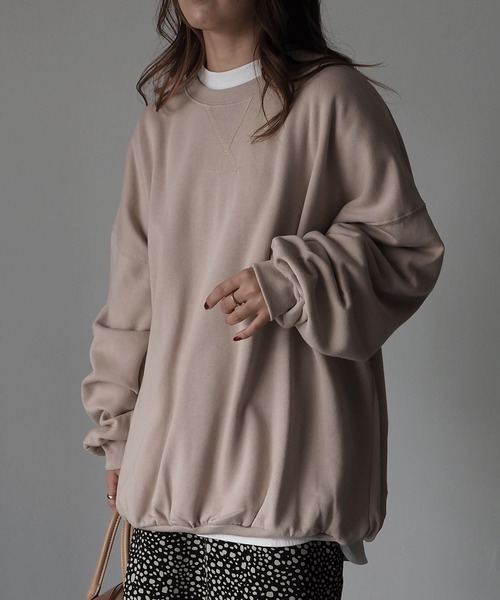 Riberry（リベリー）の「裏起毛ビッグスウェットプルオーバー（スウェット・レディース・アイボリー/スミクロ/ブラウン/モカ/ベージュ/ラベンダー/ライトグリーン・FREE）」の15枚目の写真