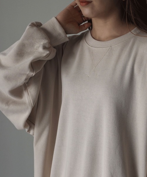 Riberry（リベリー）の「裏起毛ビッグスウェットプルオーバー（スウェット・レディース・アイボリー/スミクロ/ブラウン/モカ/ベージュ/ラベンダー/ライトグリーン・FREE）」の19枚目の写真