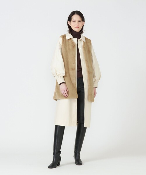 LOVELESS(ラブレス)の「ファーベストレイヤードコート(ステンカラーコート・レディース・ベージュ系その他・36/34)」の7枚目の写真