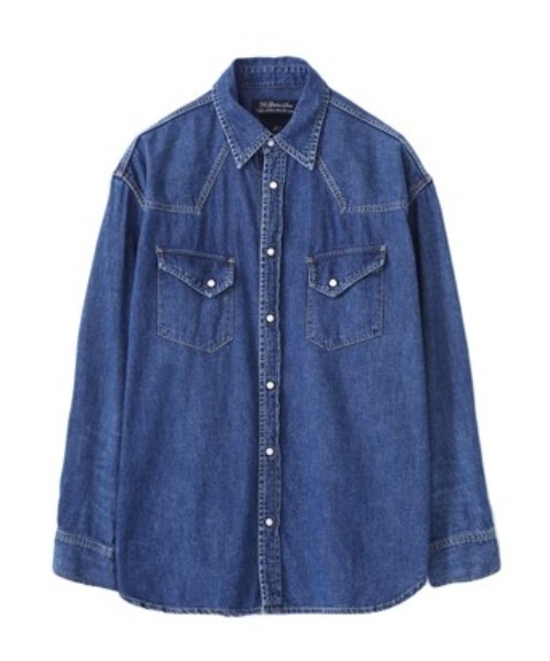REMI RELIEF NAVY LABEL（レミレリーフネイビーレーベル）の「REMI RELIEF NAVY LABEL / レミレリーフ ネイビーレーベル：デニムシャツ：RN22293232AK[STD]（シャツ/ブラウス・メンズ・ブルー/ブルー系その他・L/M/XL/S）」の2枚目の写真