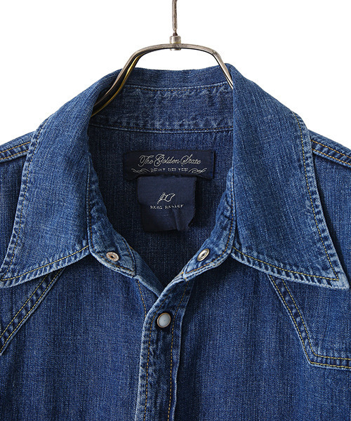 REMI RELIEF NAVY LABEL（レミレリーフネイビーレーベル）の「REMI RELIEF NAVY LABEL / レミレリーフ ネイビーレーベル：デニムシャツ：RN22293232AK[STD]（シャツ/ブラウス・メンズ・ブルー/ブルー系その他・L/M/XL/S）」の7枚目の写真