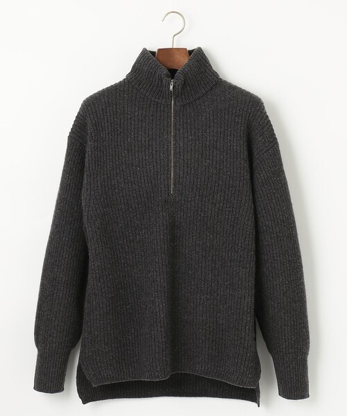 J.PRESS YORK STREET(ジェイプレスヨークストリート)の「【UNISEX】WINTERハーフZIP ニット(ニット/セーター・メンズ・グレー系/グリーン系/ネイビー系/黄土色系・SMALL/MEDIUM/LARGE)」の1枚目の写真