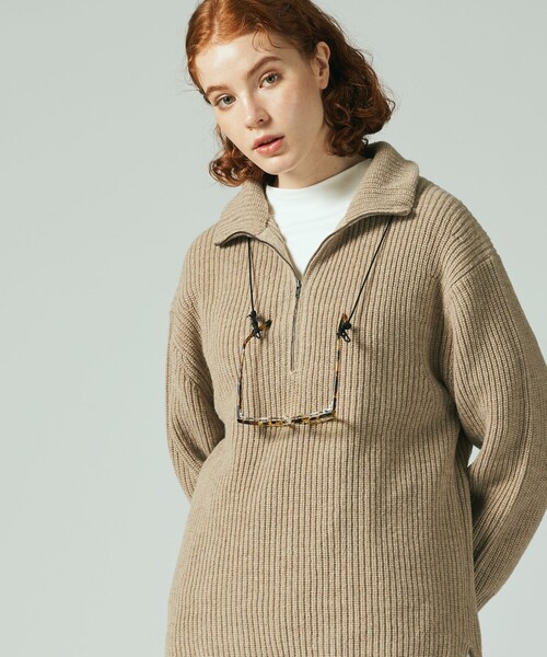 J.PRESS YORK STREET(ジェイプレスヨークストリート)の「【UNISEX】WINTERハーフZIP ニット(ニット/セーター・メンズ・グレー系/グリーン系/ネイビー系/黄土色系・SMALL/MEDIUM/LARGE)」の3枚目の写真