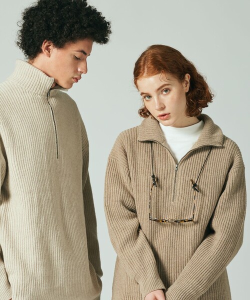 J.PRESS YORK STREET(ジェイプレスヨークストリート)の「【UNISEX】WINTERハーフZIP ニット(ニット/セーター・メンズ・グレー系/グリーン系/ネイビー系/黄土色系・SMALL/MEDIUM/LARGE)」の5枚目の写真