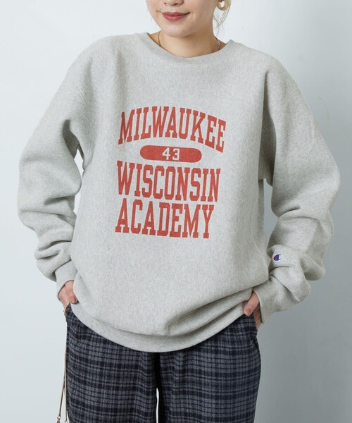 FREAK'S STORE(フリークスストア)の「【WEB限定】champion/チャンピオン REVERS WEAVE C/N SWEAT/リバースウェーブクルーネックスウェット(スウェット・レディース・ホワイト/ブラック/ネイビー/グレー/ブルー/ナチュラル・LARGE/X-LARGE)」の10枚目の写真