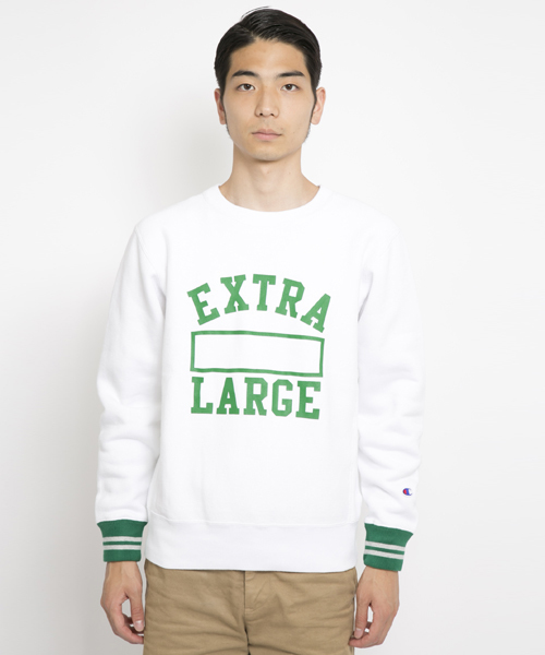 Champion（チャンピオン）の「XLARGE×Champion COLLEGIATE CREW NECK / チャンピオン（スウェット・メンズ・アッシュ/ブラック/ホワイト・LARGE/SMALL/MEDIUM/X-LARGE）」の4枚目の写真