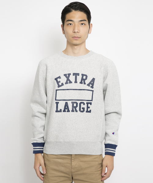 Champion（チャンピオン）の「XLARGE×Champion COLLEGIATE CREW NECK / チャンピオン（スウェット・メンズ・アッシュ/ブラック/ホワイト・LARGE/SMALL/MEDIUM/X-LARGE）」の6枚目の写真