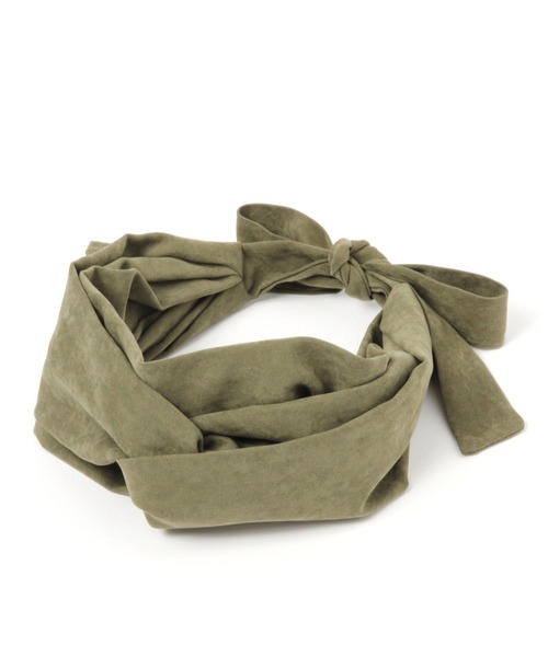 studio CLIP（スタディオクリップ）の「ピーチサテンリボンヘアバンド（ヘアバンド・レディース・ブラック/ベージュ/カーキ・FREE）」の3枚目の写真