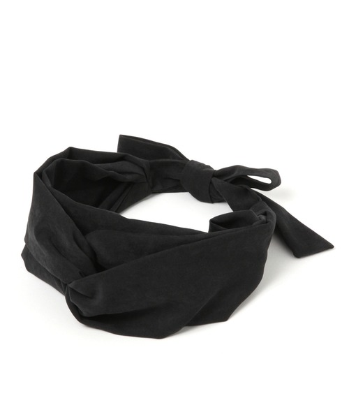 studio CLIP（スタディオクリップ）の「ピーチサテンリボンヘアバンド（ヘアバンド・レディース・ブラック/ベージュ/カーキ・FREE）」の2枚目の写真