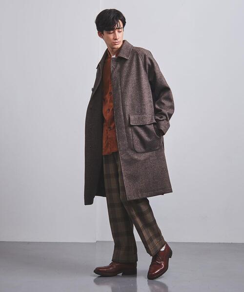 Scye（サイ）の「＜District (ディストリクト) ＞ ホームスパン ラグラン コート（ステンカラーコート・メンズ・ブラウン・M/S）」の5枚目の写真
