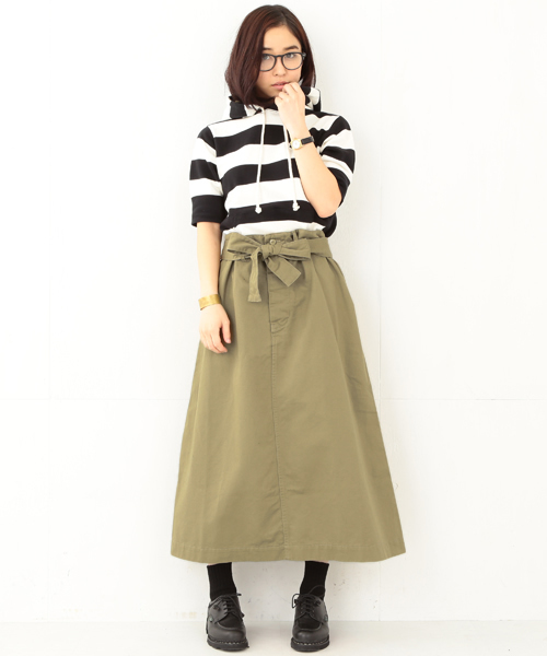BEAMS BOY（ビームスボーイ）の「【一部予約】BEAMS BOY / チノ メディカル スカート（スカート・レディース・グレー/カーキ/ネイビー・ONE SIZE）」の6枚目の写真