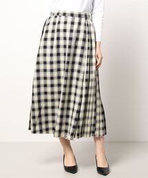 ehka sopo | チェック柄ラッププリーツスカート(スカート)