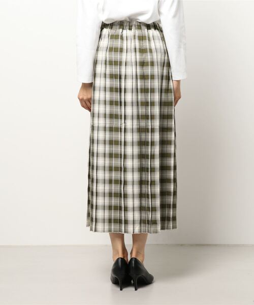 ehka sopo(エヘカソポ)の「チェック柄ラッププリーツスカート(スカート・レディース・ベージュ/カーキ/チャコール・フリ-)」の5枚目の写真