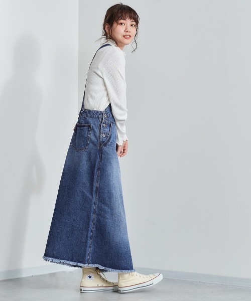 ♡ゆみぞう♡![チャイハネ]カシュデニムジャンパースカート/ネイビー チャイハネ ジャンパースカート 「チャイハネ」チャパンナ刺繍