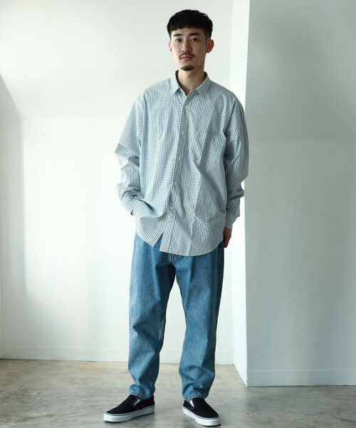 BEAMS（ビームス）の「BEAMS / グラフチェック イージーフィット シャツ（シャツ/ブラウス・メンズ・ホワイト/ネイビー・SMALL/MEDIUM/LARGE/X-LARGE）」の9枚目の写真