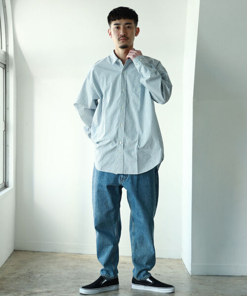 BEAMS（ビームス）の「BEAMS / グラフチェック イージーフィット シャツ（シャツ/ブラウス・メンズ・ホワイト/ネイビー・SMALL/MEDIUM/LARGE/X-LARGE）」の10枚目の写真