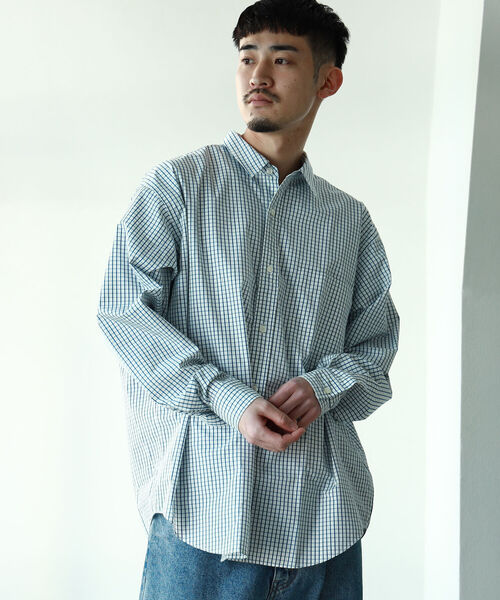 BEAMS（ビームス）の「BEAMS / グラフチェック イージーフィット シャツ（シャツ/ブラウス・メンズ・ホワイト/ネイビー・SMALL/MEDIUM/LARGE/X-LARGE）」の13枚目の写真