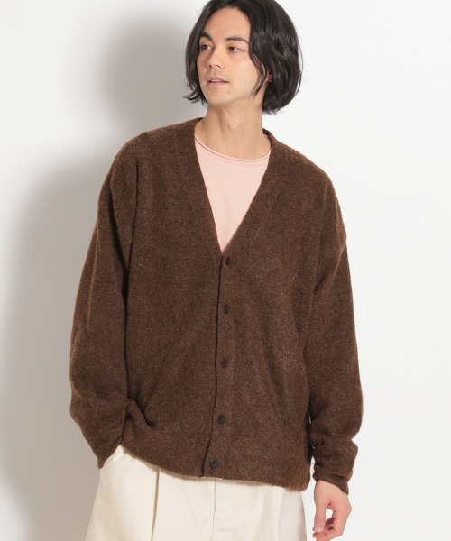 niko and...（ニコアンド）の「シャギーVネックカーディガン（カーディガン/ボレロ・メンズ・ベージュ/ブラウン/イエロー/ブラック/オレンジ/ブルー/ダークブラウン・MEDIUM/LARGE）」の3枚目の写真