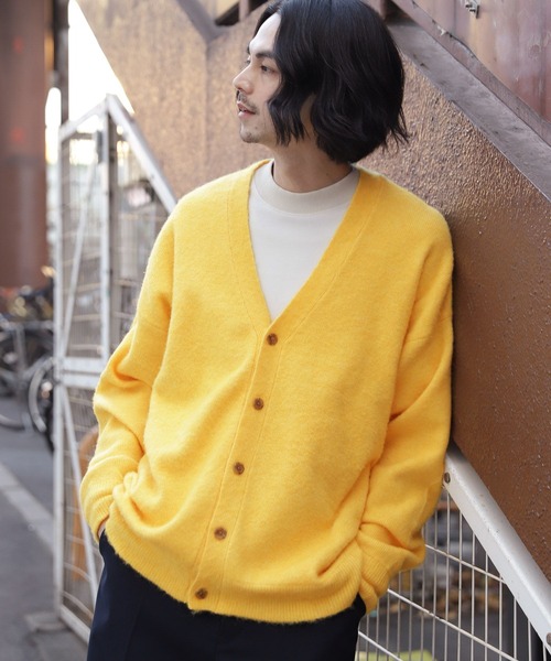 niko and...（ニコアンド）の「シャギーVネックカーディガン（カーディガン/ボレロ・メンズ・ベージュ/ブラウン/イエロー/ブラック/オレンジ/ブルー/ダークブラウン・MEDIUM/LARGE）」の6枚目の写真