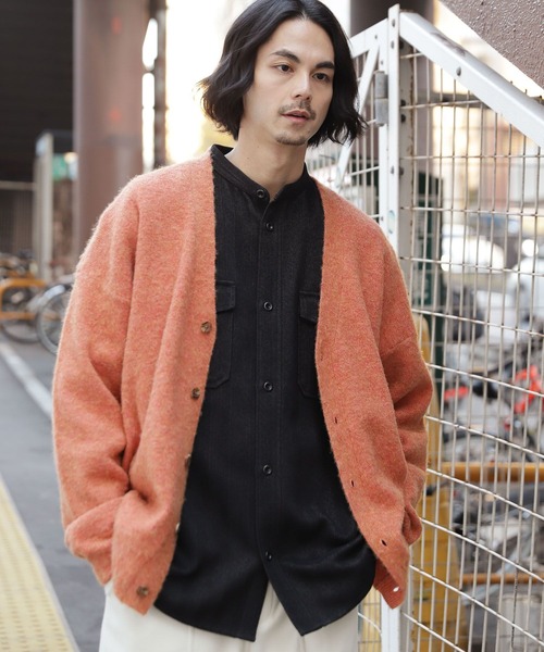 niko and...（ニコアンド）の「シャギーVネックカーディガン（カーディガン/ボレロ・メンズ・ベージュ/ブラウン/イエロー/ブラック/オレンジ/ブルー/ダークブラウン・MEDIUM/LARGE）」の7枚目の写真