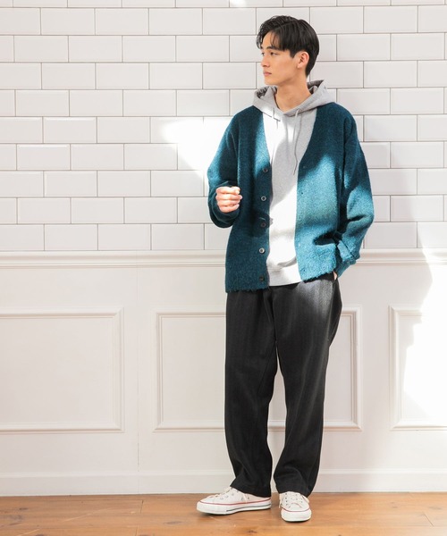 niko and...（ニコアンド）の「シャギーVネックカーディガン（カーディガン/ボレロ・メンズ・ベージュ/ブラウン/イエロー/ブラック/オレンジ/ブルー/ダークブラウン・MEDIUM/LARGE）」の8枚目の写真