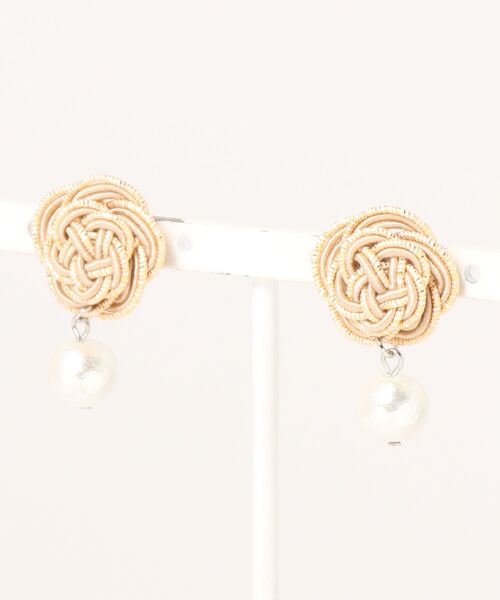 tone（トーン）の「【MiMi】水引とコットンパールのピアス(MA)（ピアス（両耳用）・レディース・ピンク/ブラック/イエロー/ベージュ/レッド・FREE）」の17枚目の写真