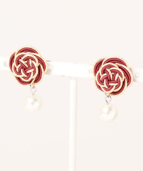 tone（トーン）の「【MiMi】水引とコットンパールのピアス(MA)（ピアス（両耳用）・レディース・ピンク/ブラック/イエロー/ベージュ/レッド・FREE）」の18枚目の写真