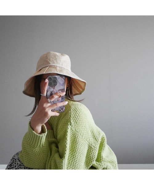 14+（イチヨンプラス）の「ポリジュートフリルハット/プリーツハット