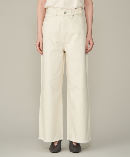 AMERICAN HOLIC(アメリカンホリック)の「バギーワイドパンツ(デニムパンツ・レディース・ホワイト/インディゴブルー/ライトインディゴブルー・L/S/M)」の5枚目の写真