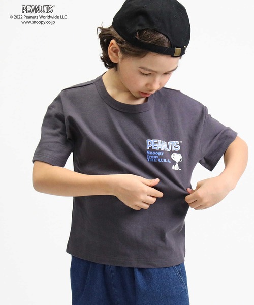 PEANUTS（ピーナッツ）の「【PEANUTS】スヌーピーＴシャツ（キッズサイズ）（Tシャツ/カットソー・キッズ・レッド/グリーン/ネイビー/ダークグレー/パープル/オフホワイト・130/140/105/120/150）」の22枚目の写真