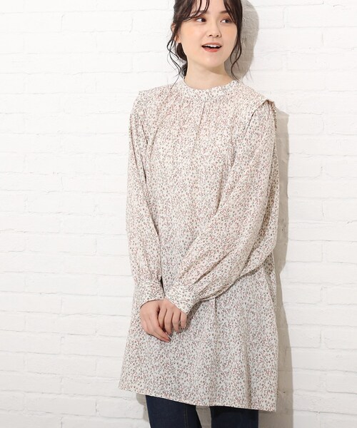 Cutie Blonde（キューティーブロンド）の「◆【S-L】2WAYバンドカラーワンピース（チュニック・レディース・ブラック/オフホワイト/アイボリー系6・02/03/01）」の3枚目の写真