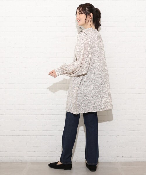 Cutie Blonde（キューティーブロンド）の「◆【S-L】2WAYバンドカラーワンピース（チュニック・レディース・ブラック/オフホワイト/アイボリー系6・02/03/01）」の5枚目の写真