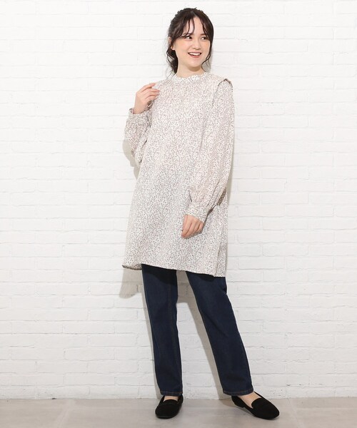 Cutie Blonde（キューティーブロンド）の「◆【S-L】2WAYバンドカラーワンピース（チュニック・レディース・ブラック/オフホワイト/アイボリー系6・02/03/01）」の6枚目の写真