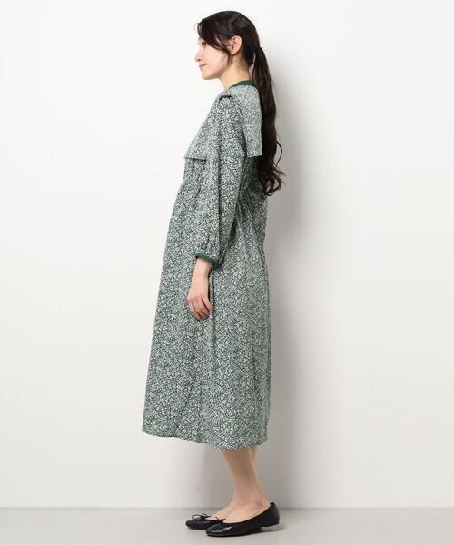 ehka sopo（エヘカソポ）の「付け衿花柄ワンピース（ワンピース・レディース・ブラック/オフホワイト/グリーン・ﾌﾘ-）」の5枚目の写真