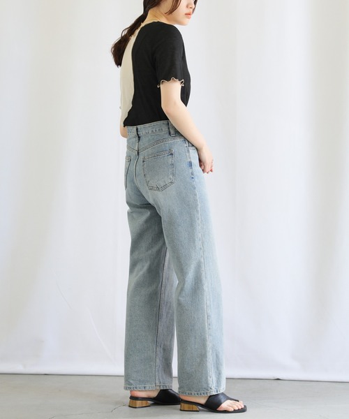 select MOCA（セレクトモカ）の「バイカラーメロートップス（Tシャツ/カットソー・レディース・ブラック/ベージュ/グレイッシュベージュ・FREE）」の20枚目の写真