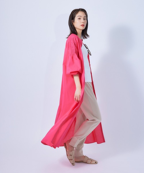 ROPE'（ロペ）の「【秋にも使える】コットン2WAYボリュームワンピース【WEB/アウトレット店舗限定】（ワンピース・レディース・ブラック/ピンク・38/36）」の7枚目の写真