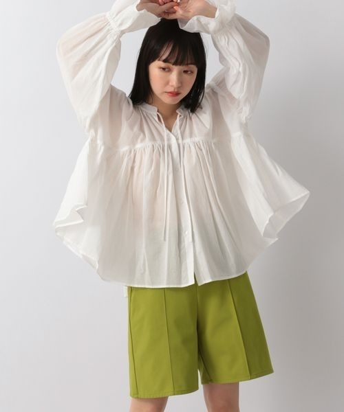 LOWRYS FARM（ローリーズファーム）の「ボリュームボイルブラウスＬＳ　262738（シャツ/ブラウス・レディース・ブラック/オフホワイト/ブルー/ブラック系その他・FREE）」の18枚目の写真