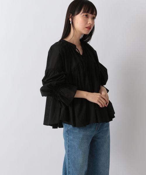 LOWRYS FARM（ローリーズファーム）の「ボリュームボイルブラウスＬＳ　262738（シャツ/ブラウス・レディース・ブラック/オフホワイト/ブルー/ブラック系その他・FREE）」の22枚目の写真